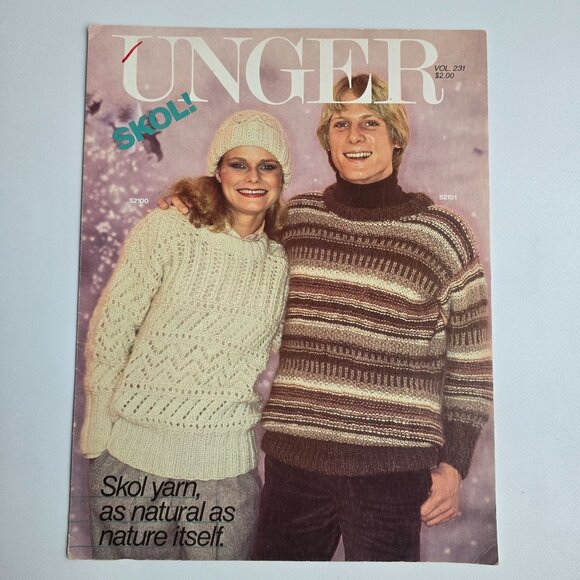 Vintage Unger Skol Yarn Knitting Pattern Book Vol 231 Sweaters & Accessories - Picture 5 of 16